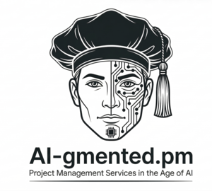 AI-GMENTED.pm logo — augmented face with circuit traces and graduation cap